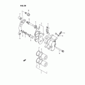 Схема вузла: Передній гальмівний супорт (Model n/p/r) для Suzuki RM125