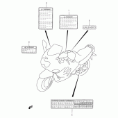 Схема узла: Наклейки (Model w/x) для Suzuki GSX750 Katana