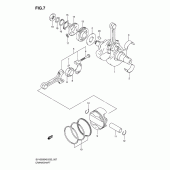 Схема узла: Коленчатый вал & Поршень для Suzuki SV1000