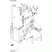 Схема вузла: Патрубок системи охолодження (Vl1500Tl5 E28) для Suzuki VL1500 Boulevard C90T