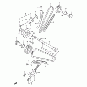 Схема вузла: Ланцюг ГРМ & Натягувач & Заспокоювач Suzuki TL1000