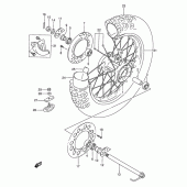 Схема вузла: Заднє колесо (Model r/s/t) для Suzuki DR350