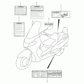 Схема вузла: Інформаційні наклейки (Model k1/k2) для Suzuki AN400 Burgman (EU analogue of SkyWave)