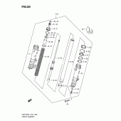 Схема вузла: Передня вилка (Gsf1250l1 e21) для Suzuki GSF1250 Bandit