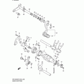 Схема узла: Копирный вал & Вилки & Вал переключения для Suzuki DR-Z400 DR-Z400S