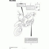 Схема вузла: Інформаційні наклейки (Dr-Z400Sml6 E03) для Suzuki DR-Z400 DR-Z400SM