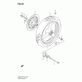 Схема вузла: Переднє колесо Suzuki GS500