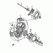 Схема вузла: Заднє колесо Suzuki DR650 DR650R