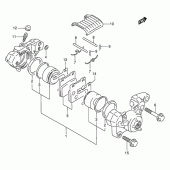 Схема узла: Задний тормозной суппорт (Model p/r/s/t) для Suzuki GSX750 Katana