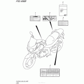 Схема вузла: Інформаційні наклейки (Dl650Al5 E33) для Suzuki DL650 V-Strom