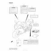 Схема узла: Информационные наклейки (Gsx-R750 L2 E33) для Suzuki GSX-R750