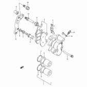 Схема вузла: Передній гальмівний супорт (Model p/r) для Suzuki RM250