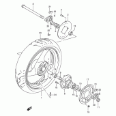 Схема узла: Заднее колесо для Suzuki GSX-R400
