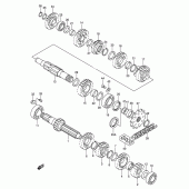 Схема вузла: Трансмісія (Model k1/k2/k3) для Suzuki RM250