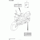 Схема вузла: Інформаційні наклейки (Gsx-S750Al5 E28) для Suzuki GSX-S750