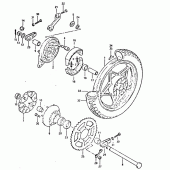 Схема вузла: Заднє колесо Suzuki GSX400