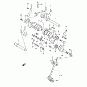 Схема узла: Копирный вал & Вилки & Вал переключения для Suzuki DR800