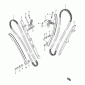 Схема вузла: Ланцюг ГРМ & Натягувач & Заспокоювач Suzuki VS800 Intruder 800
