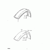 Схема вузла: Переднє крило для Suzuki RM100