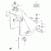 Схема узла: Топливный бак (Model k/l/m/n/p) для Suzuki TS125