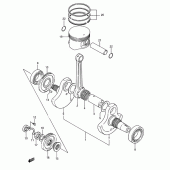 Схема вузла: Колінчастий вал & Поршень для Suzuki LS650 Savage