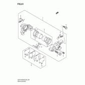 Схема вузла: Задній гальмівний супорт для Suzuki GSX-R1000