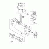 Схема вузла: Колінчастий вал & Поршень (Model r/s) для Suzuki RM250