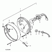 Схема узла: Фара (E2) для Suzuki TS250