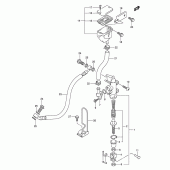 Схема вузла: Задній гальмівний циліндр (Model k4/k5/k6) для Suzuki SV650