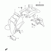 Схема узла: Заднее крыло (Model k4/k5 e24) для Suzuki DR650 DR650SE