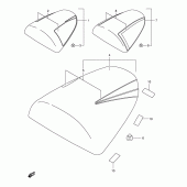 Схема узла: Заглушка сиденья пассажира (Model y) для Suzuki GSX-R600