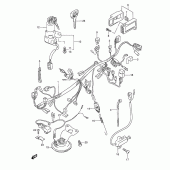 Схема вузла: Електропроводка (Model j/k/l/m/n/p/r) для Suzuki GSX600 Katana