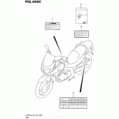 Схема вузла: Інформаційні наклейки (Dl650Al6 E03) для Suzuki DL650 V-Strom