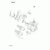 Схема вузла: Задній гальмівний супорт для Suzuki DR650 DR650R