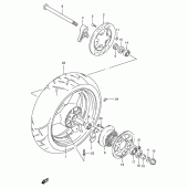 Схема вузла: Заднє колесо (Model s/t/v/w) для Suzuki GSX-R1100