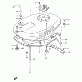 Схема узла: Топливный бак (Model l) для Suzuki GSX-R400