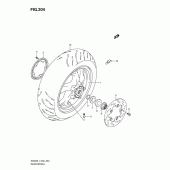 Схема вузла: Заднє колесо (An400al1 e24) для Suzuki AN400 Burgman (EU analogue of SkyWave)