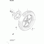 Схема узла: Заднее колесо (Model l0) для Suzuki UX125 Sixteen