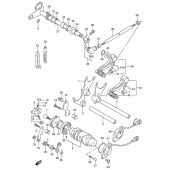 Схема вузла: Копірний вал & Вилки & Вал перемикання для Suzuki RF900
