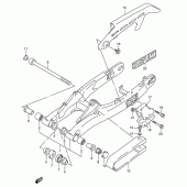 Схема вузла: Задній важіль підвіски (Model m/n/p) для Suzuki TS125