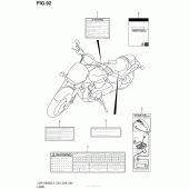 Схема вузла: Інформаційні наклейки (Vzr1800Bzl4 E33) для Suzuki VZR1800 Boulevard M109R BOSS