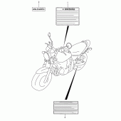 Схема вузла: Інформаційні наклейки (Model w/x/y) для Suzuki GSX750