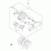 Схема узла: Задний тормозной суппорт для Suzuki DR650 DR650SE