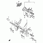 Схема вузла: Підніжки (Model v/w/x) для Suzuki GSF1200 Bandit