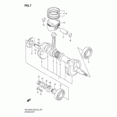 Схема узла: Коленчатый вал & Поршень для Suzuki DR-Z250
