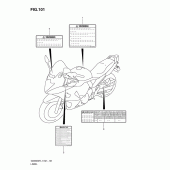 Схема вузла: Інформаційні наклейки (Gsx650fal1 e21) для Suzuki GSX650