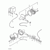 Схема узла: Поворотники (E22) для Suzuki TS250