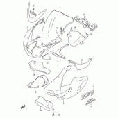 Схема вузла: Передній обтічник (Model v) для Suzuki TL1000