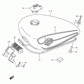 Схема вузла: Паливний бак (Model n/p/r) для Suzuki VS800 Intruder 800