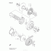 Схема вузла: Ведучий та ведений шків (Варіатор) для Suzuki AN400 Burgman (EU analogue of SkyWave)